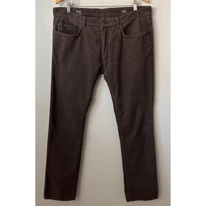 Rodd & Gunn Mens 38x32 Long Low Rise Slim Brown Jeans Italian Fabric Stretch